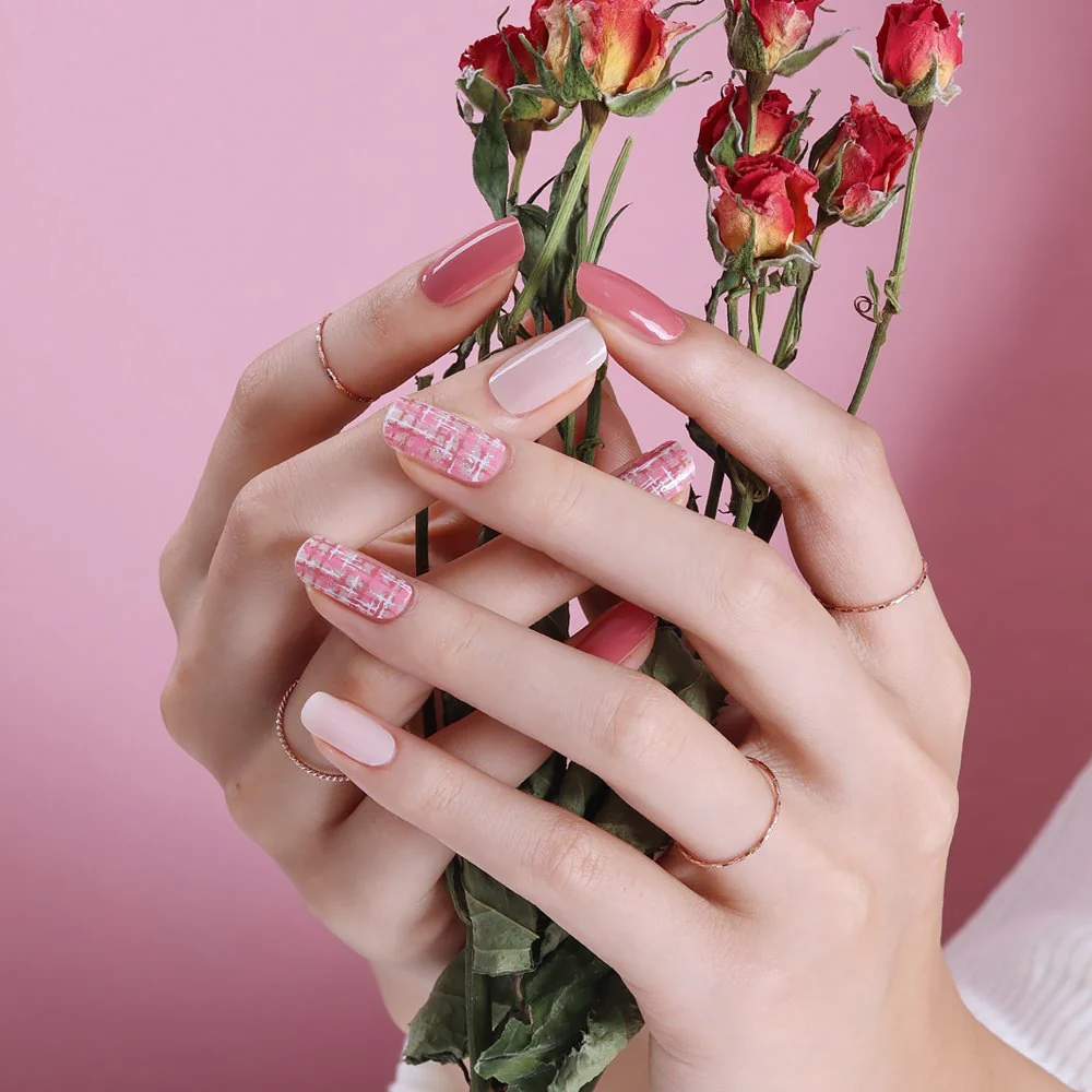 Gel Nail Strips - Rose Tweed - Image 2