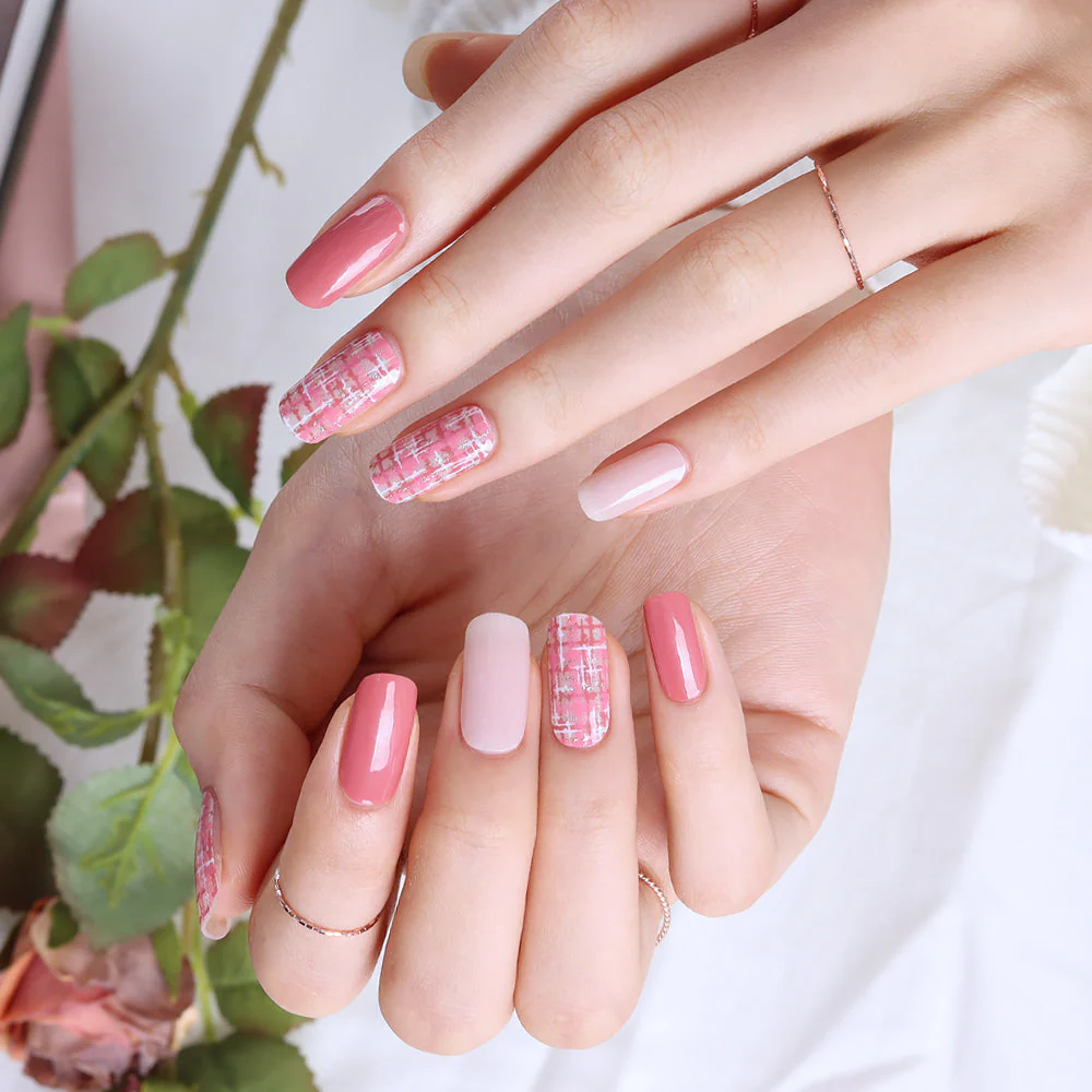 Gel Nail Strips - Rose Tweed - Image 3